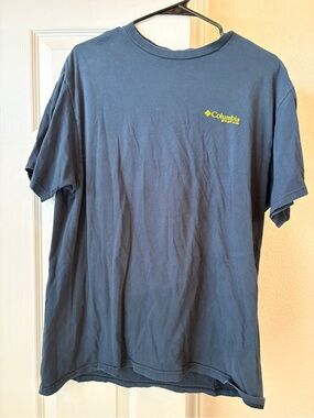 Columbia Navy Blue Short Sleeve Tee with Yellow Logo
